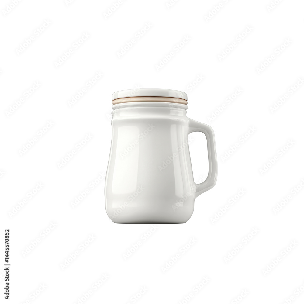 White Ceramic Mug with Lid - Kitchenware and Drinkware White Ceramic Mug with Lid - Kitchenware and Drinkware