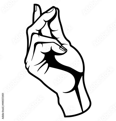 Hand Snapping Fingers with Sound Lines. Finger Snap Gesture, Quick Action