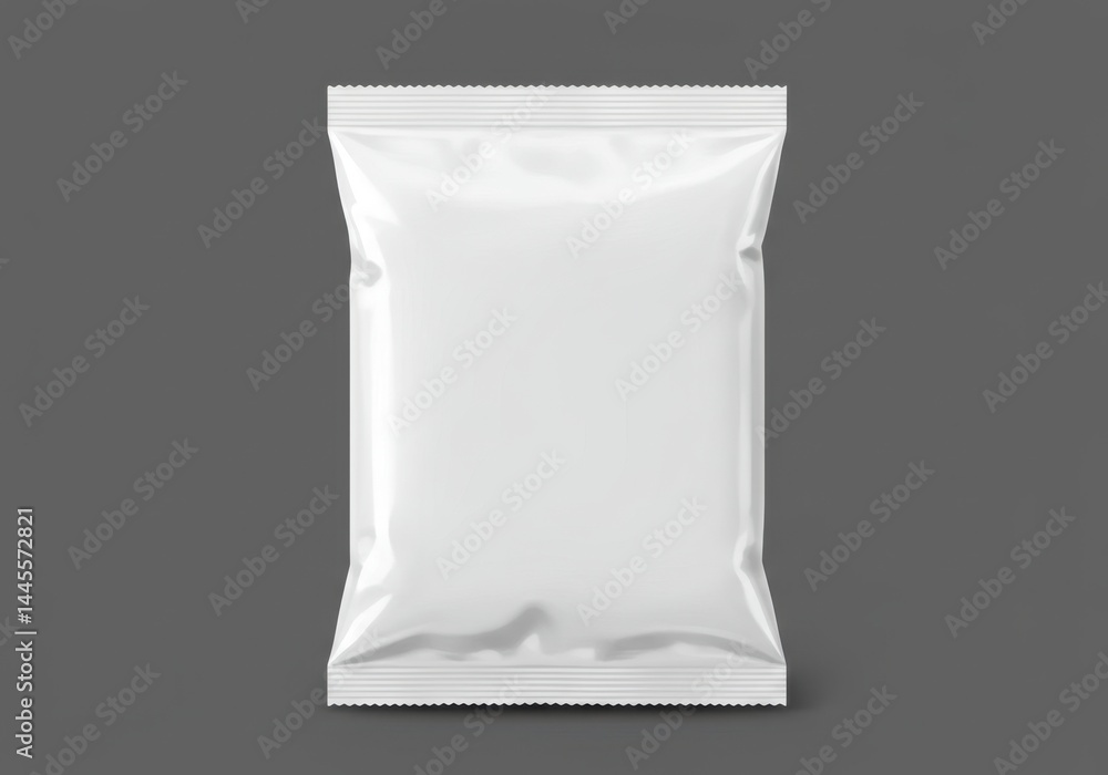 Blank snack package mockup on gray background Blank snack package mockup on gray background