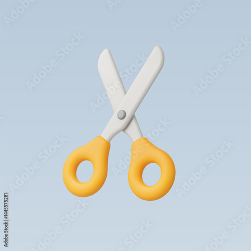 3d Realistic Scissors icon Vector illustration
