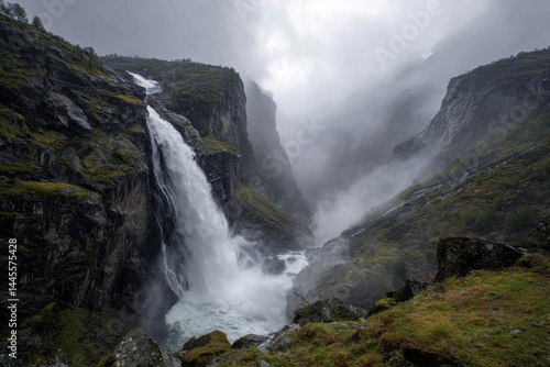 The roaring sound of the powerful waterfall fills the air with energy and excitement