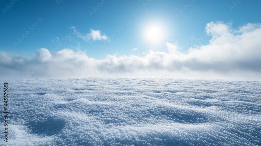 Obraz premium Bright Winter Landscape with a Sunny Blue Sky