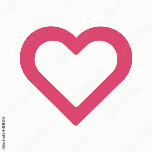 Outline of a pink heart symbol for love and romance