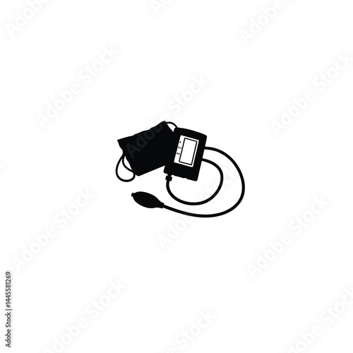 blood pressure monitor silhouette on white background