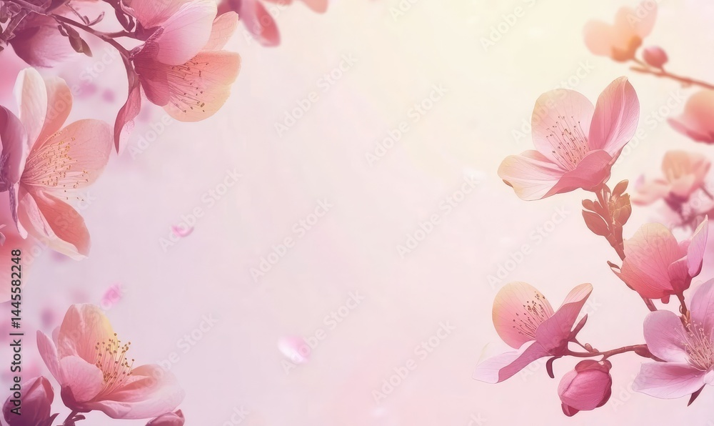 Hello spring sale banner with 3D tulips and envelope on pink background. AI generated illustration. Hello spring sale banner with 3D tulips and envelope on pink background. AI generated illustration.