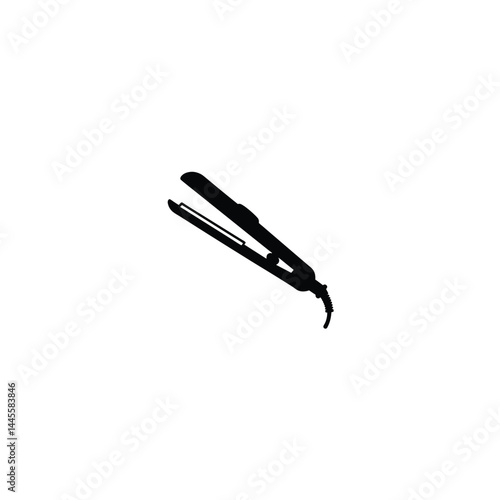 hair straightener silhouette on white background