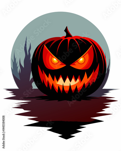 Menacing Glowing Jack-o'-lantern for Halloween.