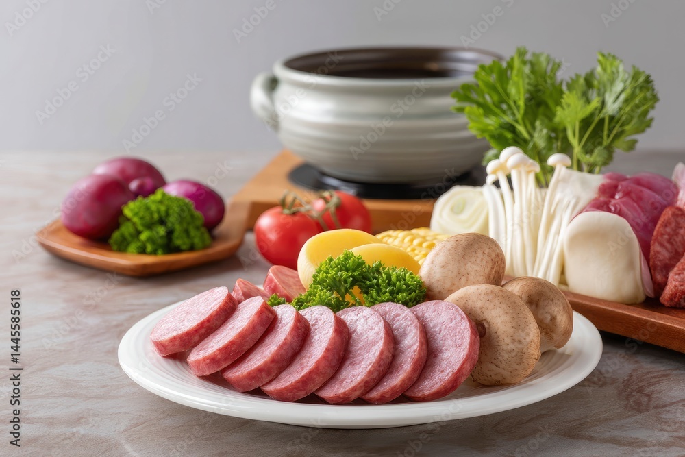 Sausage Vegetables with Hot Pot Sausage Vegetables with Hot Pot