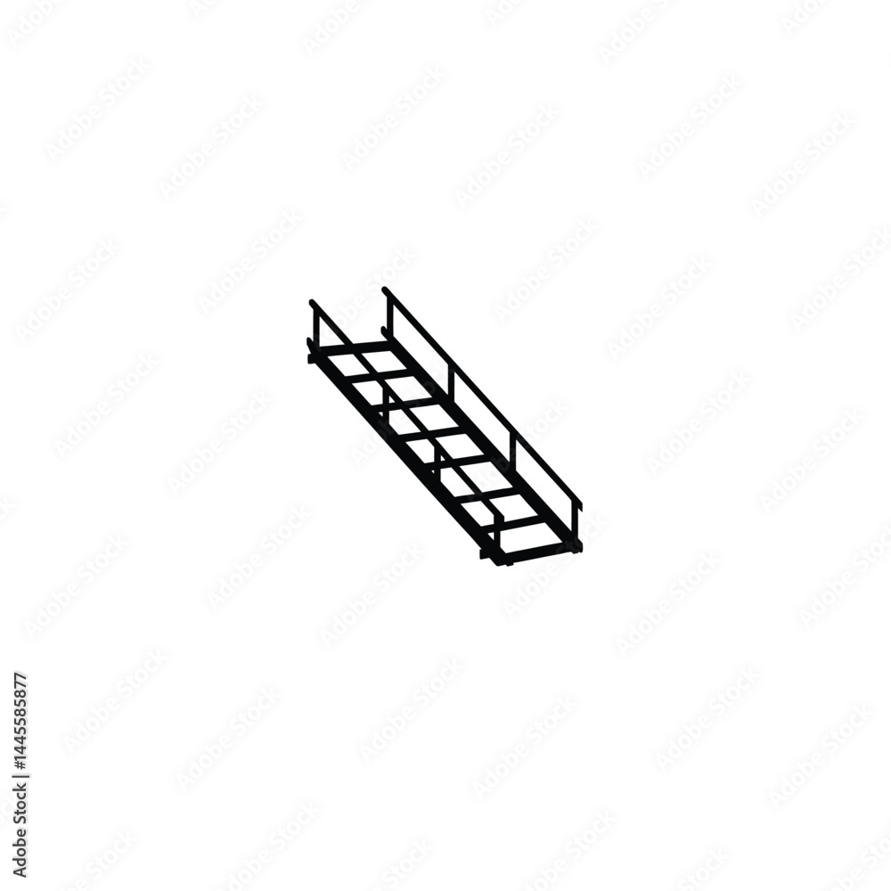 Portable Ramp silhouette on white background Portable Ramp silhouette on white background