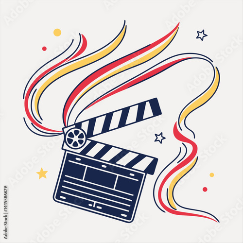 Colorful Creative Media Camera Illustration – Artistic Film and Video Concept.