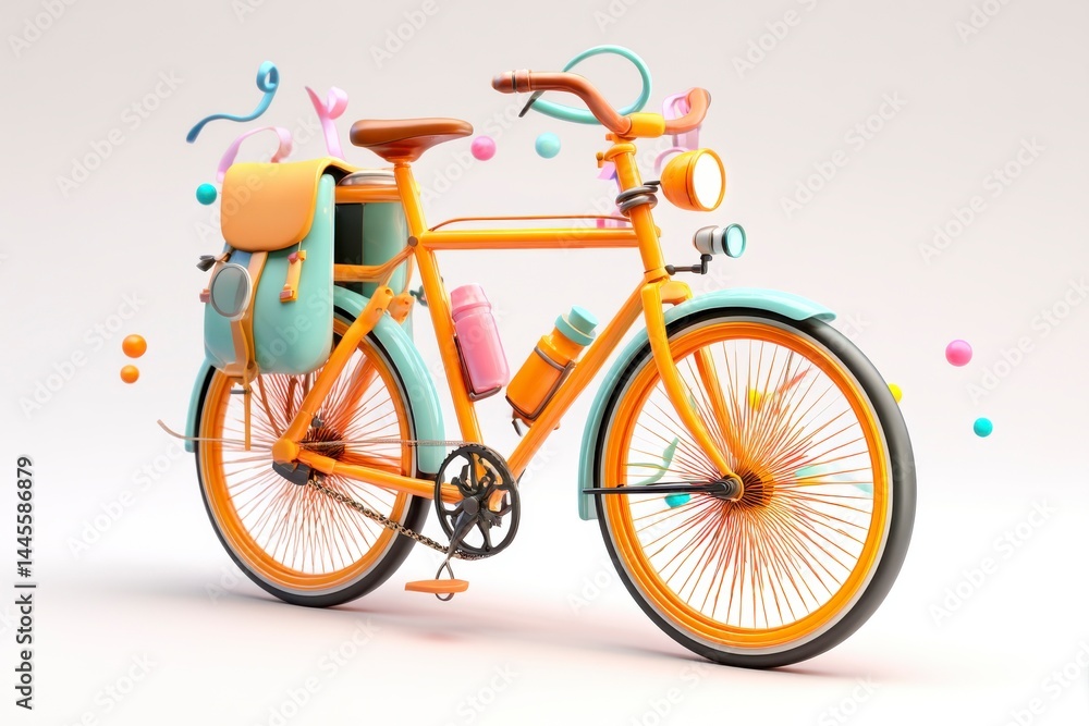 Fototapeta premium Colorful Bicycle with Playful Elements and Unique layout