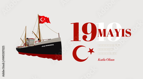 Happy 19 May Commemoration of Atatürk, Youth and Sports Day.  Turkish Translate: 19 Mayıs Atatürk'ü Anma Gençlik ve Spor Bayramı kutlu olsun.