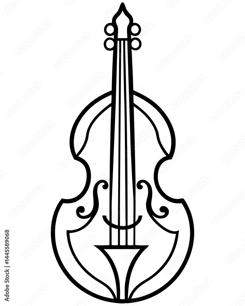 Fototapeta premium line art violin logo.