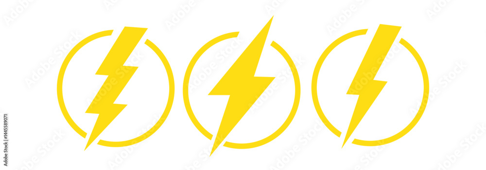 Lightning icon set. electric icon vector. power icon. energy sign
Lightning icon set. electric icon vector. power icon. energy sign