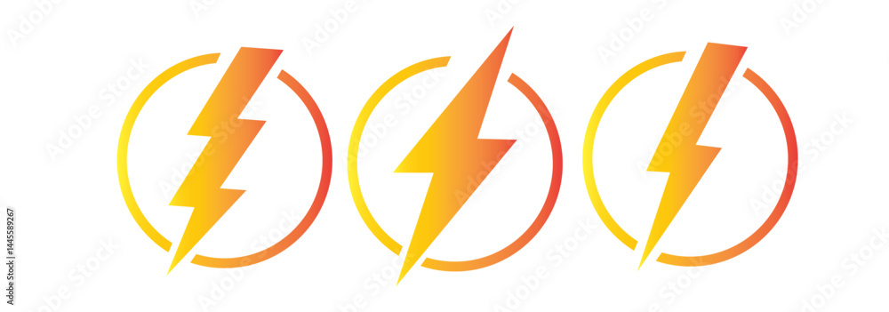 Lightning icon set. electric icon vector. power icon. energy sign
Lightning icon set. electric icon vector. power icon. energy sign