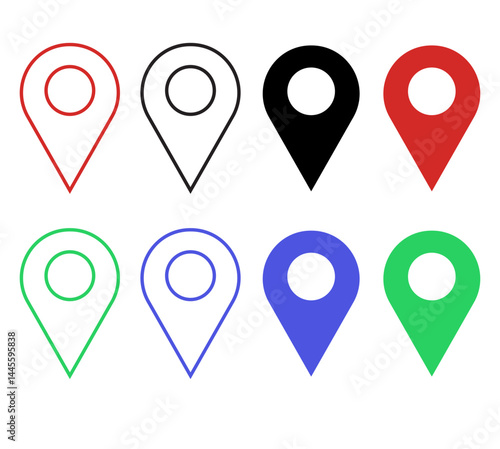 Set location map icons. location marker. location pin	
