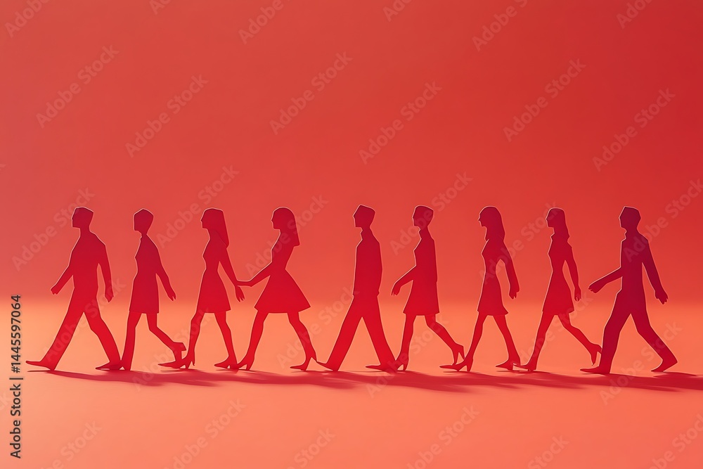 Red People Teamwork Journey Progress Red People Teamwork Journey Progress