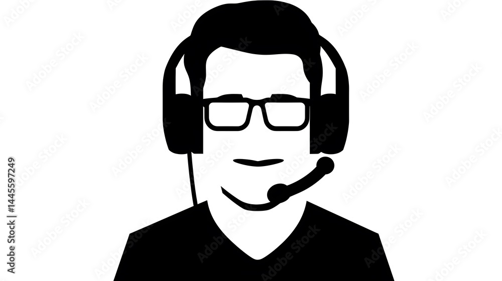 Professional Operator Message Glyph Icon in Flat Style for Website Design and Development Projects Professional Operator Message Glyph Icon in Flat Style for Website Design and Development Projects