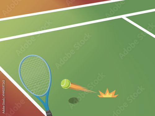 Daily A022 tennis and tennis court corner shows a fun sport vector illustration graphic EPS 10
