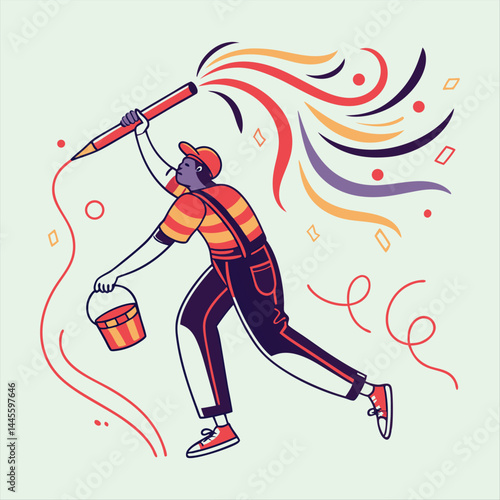 Colorful Creative Media Camera Illustration – Artistic Film and Video Concept.