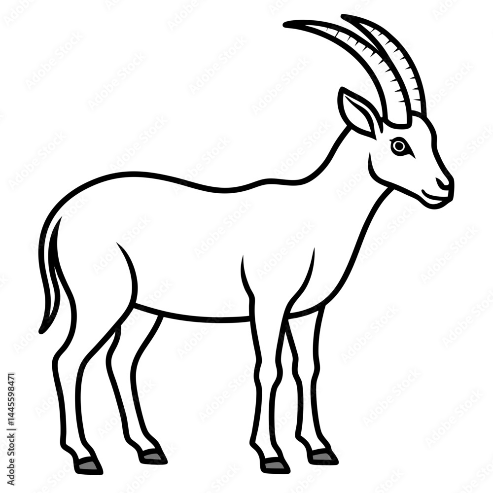 Sleek Ibex One-Line Vector Art Sleek Ibex One-Line Vector Art