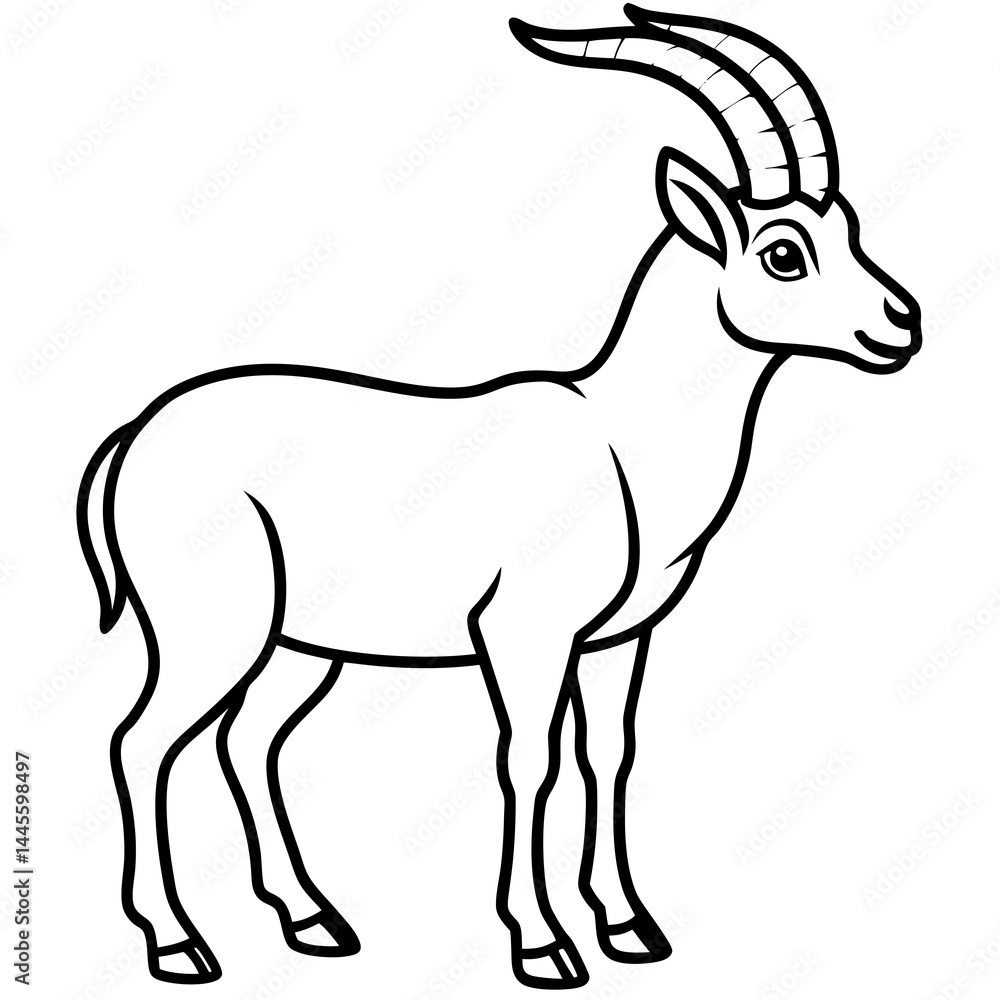Sleek Ibex One-Line Vector Art Sleek Ibex One-Line Vector Art
