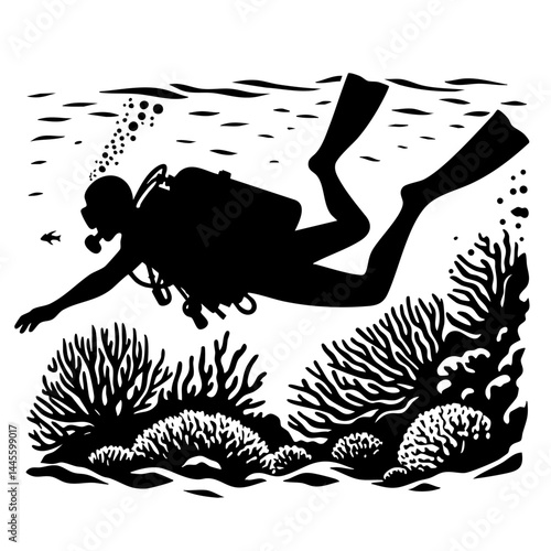 Scuba Diver Exploring Vibrant Coral Reefs