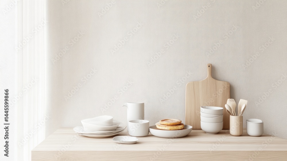 Minimalist kitchen countertop display Minimalist kitchen countertop display