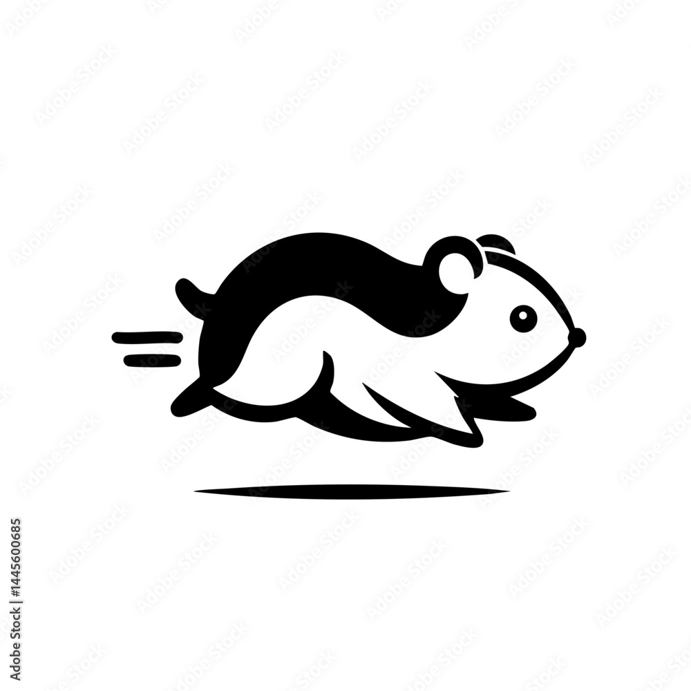 Obraz premium Speedy Hamster: A Cute Rodent Running