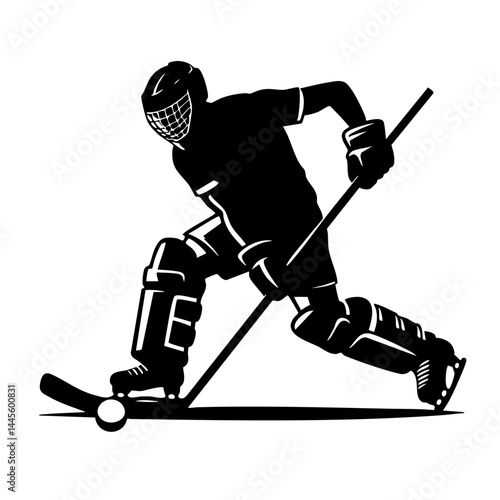Dynamic Hockey Player in Action: Intense Ice Hockey Game