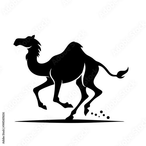 Running Camel Silhouette: Desert Animal Vector Graphic