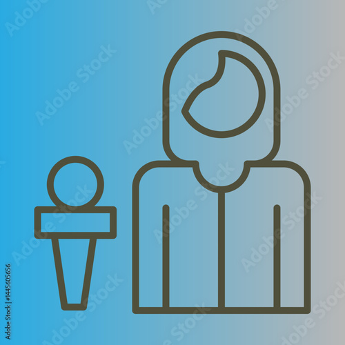 TV Presenter Icon Design