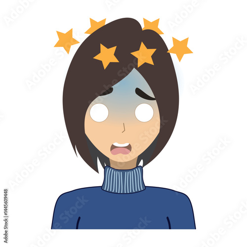 a young woman with her expression vector image
