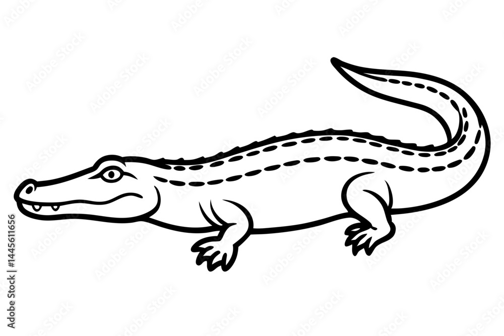 Abstract Crocodile Line Drawing Abstract Crocodile Line Drawing