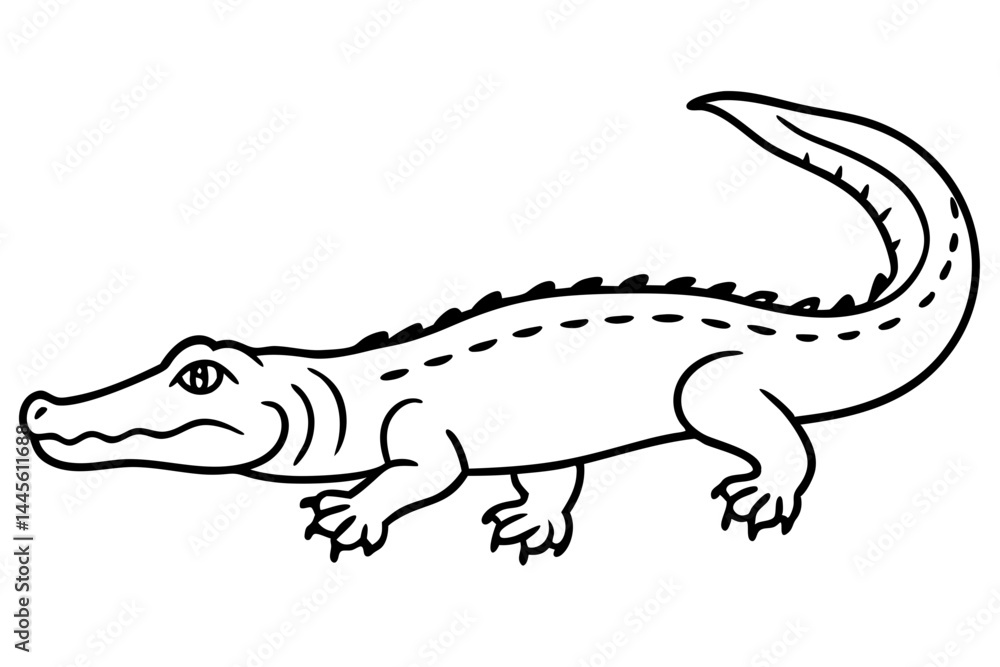 Abstract Crocodile Line Drawing Abstract Crocodile Line Drawing