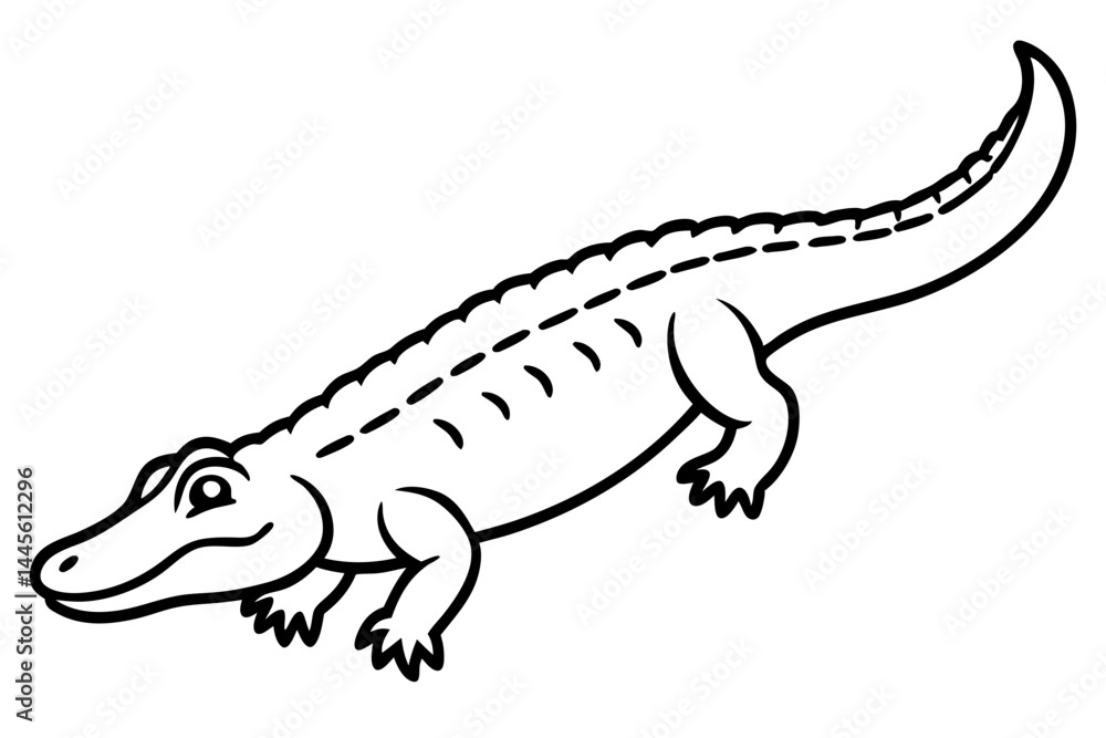 Abstract Crocodile Line Drawing Abstract Crocodile Line Drawing