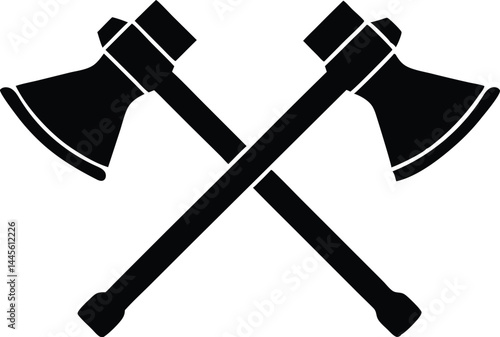 crossed axes silhouette vector illustration