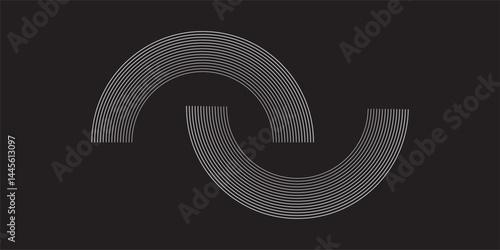 Circular spiral sound wave rhythm from lines.vector