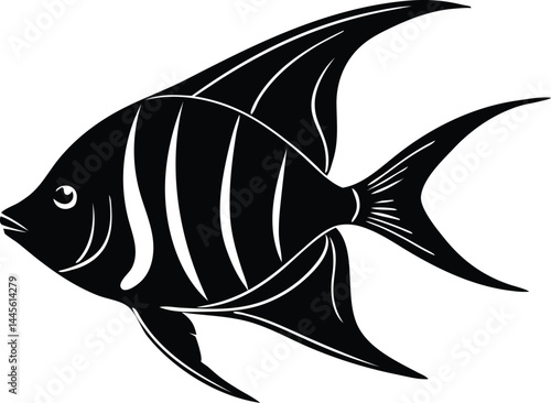 angelfish silhouette vector icon