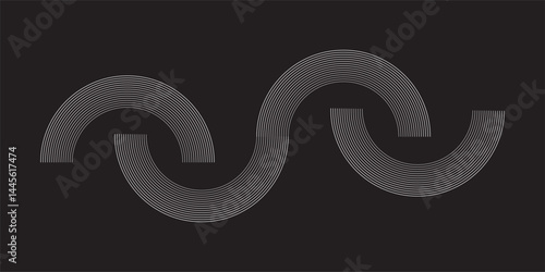 Circular spiral sound wave rhythm from lines.vector