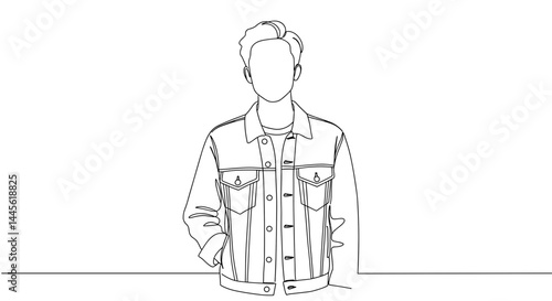 Minimalist illustration of a stylish man with a casual outfit  
