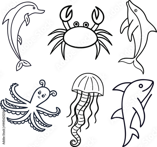 Vector illustration of a tribal fish, a sea animal design with a black silhouette, showcasing art from nature