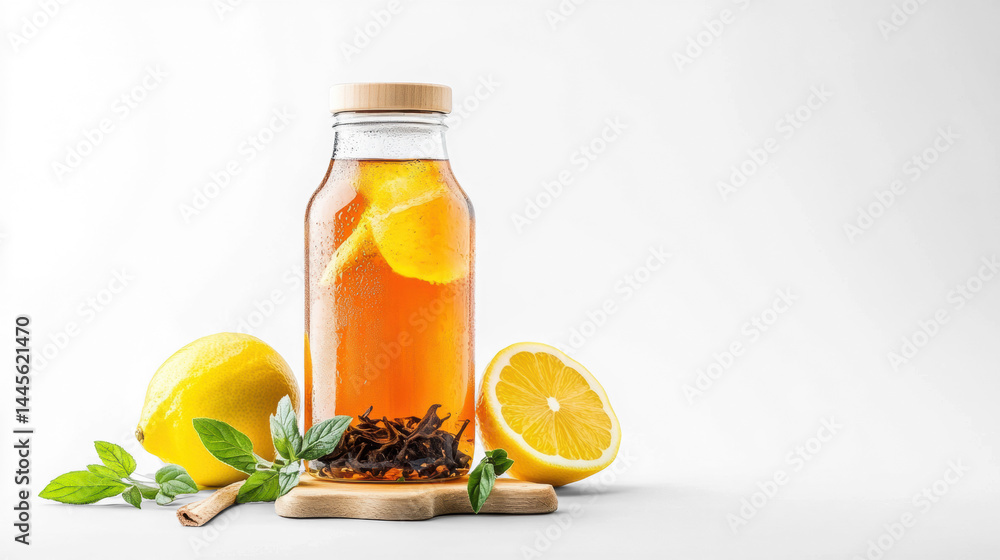 Lemon Tea Bottle with Citrus and Herbs Lemon Tea Bottle with Citrus and Herbs