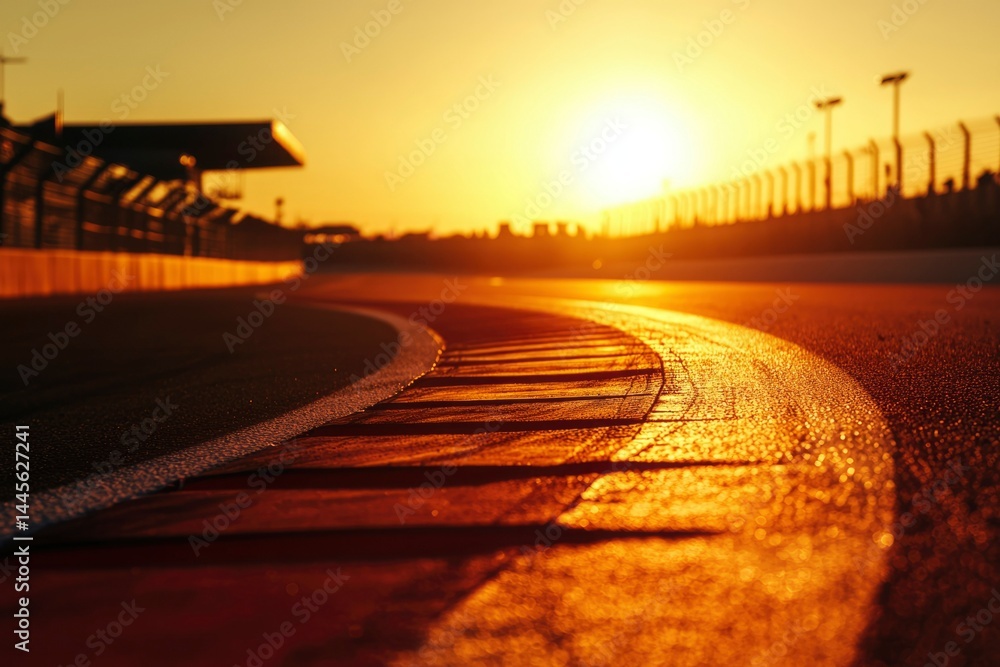 Fototapeta premium Sunset race track curve