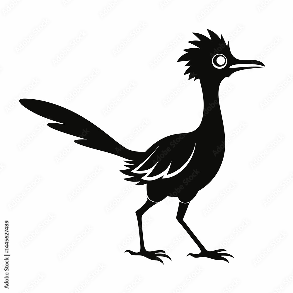 Fototapeta premium Crisp Roadrunner Silhouette Logo
