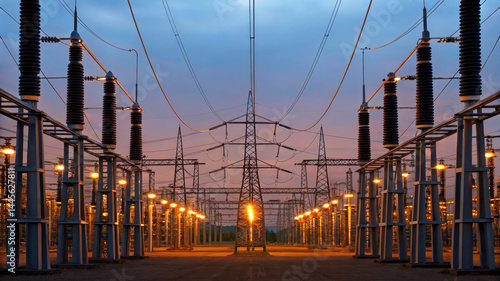 A dynamic energy grid showcasing large-scale renewable technology integration.