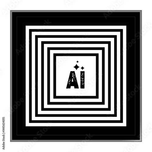 Artificial intelligence AI processor setting vector icon web site, logo, social media. vector