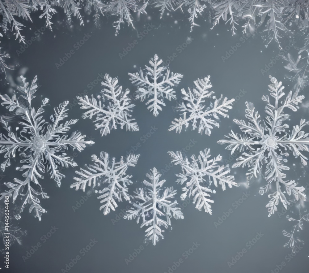 Delicate snowflake border, vector design Ideal for Christmas decor , winter scene, background Delicate snowflake border, vector design Ideal for Christmas decor , winter scene, background