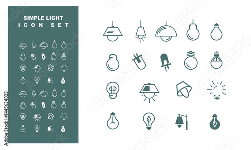 collection of lamp icon logos