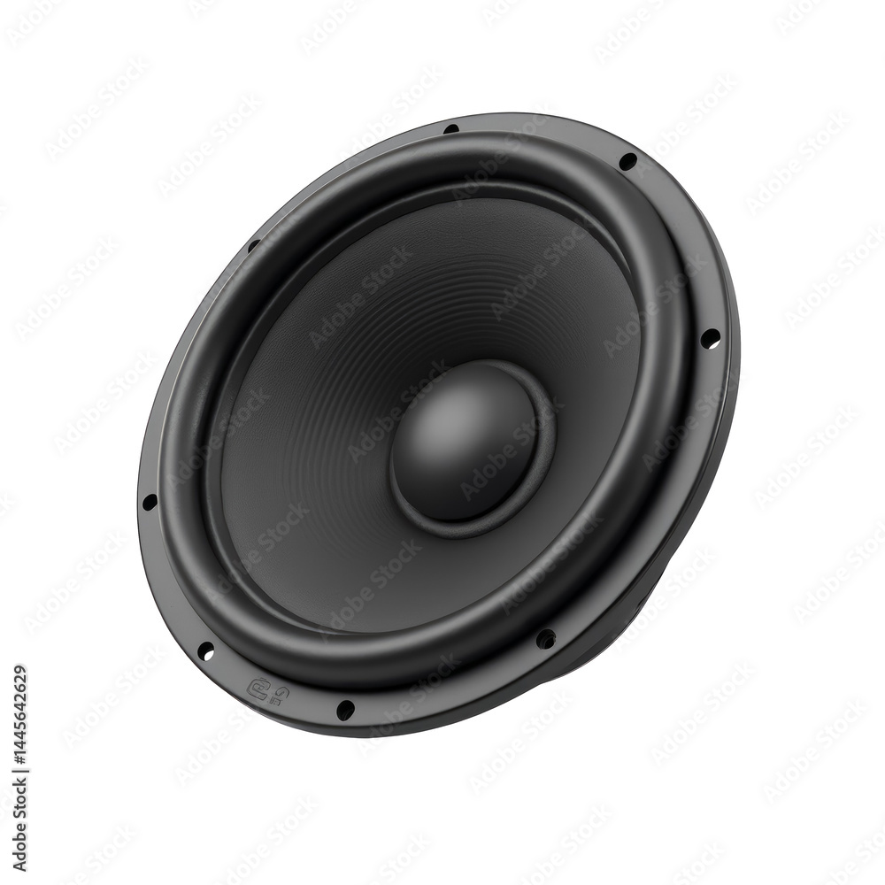 3D Floating Car Subwoofer Speaker Isolated on White Background - Stylized Emoji Look 3D Floating Car Subwoofer Speaker Isolated on White Background - Stylized Emoji Look